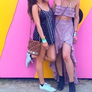 Purple/pink crop top and wrap skirt blue life set